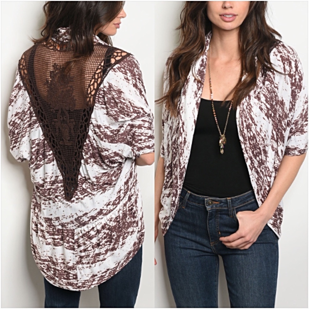 Flirty Lace Back Cardigan Sweater XS - Picture 1 of 6